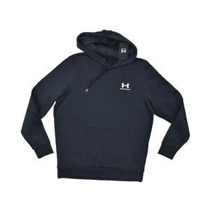 Under Armour Men's Black Essential Fleece Hoodie Regular Size M Cotton Blend NWT